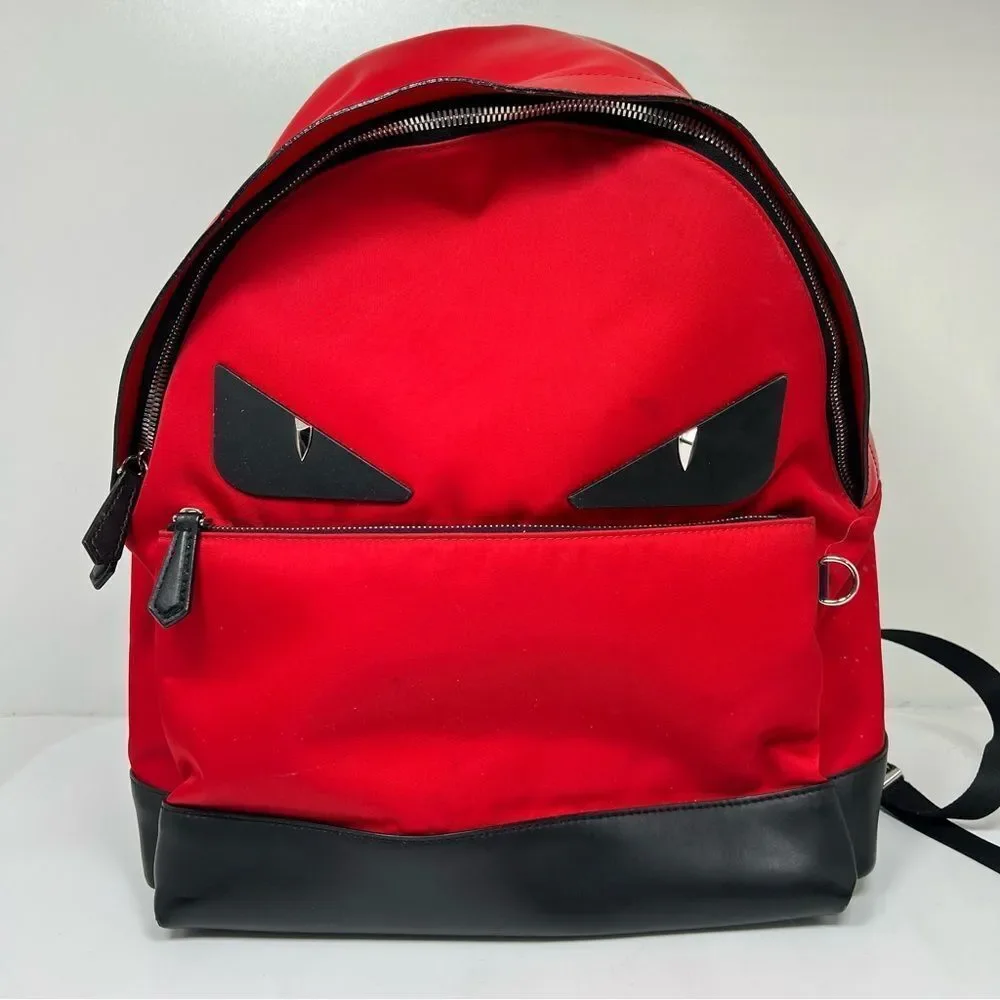 Fendi Monster Bug's Eye Backpack Large Capacity Men's Red